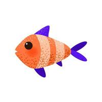 illustratie met schattig tekenfilm vis geïsoleerd Aan wit achtergrond. aquarium vis in vlak stijl voor kinderachtig afdrukken. vector klem kunst.