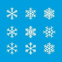 sneeuwvlok winter reeks van blauw geïsoleerd icoon silhouet Aan wit achtergrond vector illustratie
