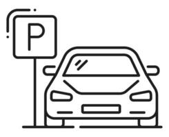 auto- parkeren, garage onderhoud schets icoon vector