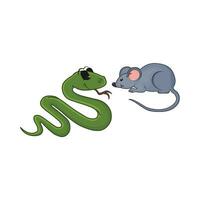 muis met slang illustratie vector