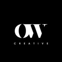 ow brief eerste logo ontwerp sjabloon vector illustratie