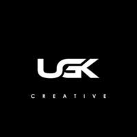 ugk brief eerste logo ontwerp sjabloon vector illustratie