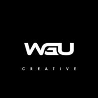 wgu brief eerste logo ontwerp sjabloon vector illustratie