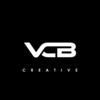vcb brief eerste logo ontwerp sjabloon vector illustratie