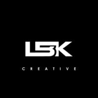 lbk brief eerste logo ontwerp sjabloon vector illustratie