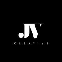 jv brief eerste logo ontwerp sjabloon vector illustratie