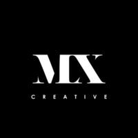 mx brief eerste logo ontwerp sjabloon vector illustratie