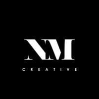 nm brief eerste logo ontwerp sjabloon vector illustratie