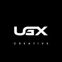 ugx brief eerste logo ontwerp sjabloon vector illustratie