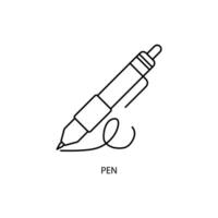 pen concept lijn icoon. gemakkelijk element illustratie. pen concept schets symbool ontwerp. vector