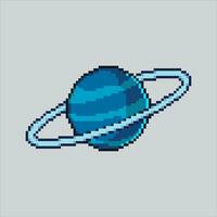 pixel kunst illustratie planetair ringen. korrelig Saturnus. ruimte planetair Saturnus ringen korrelig voor de pixel kunst spel en icoon voor website en video spel. oud school- retro. vector