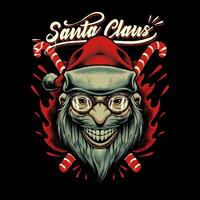 glimlach de kerstman claus hoofd illustratie vector