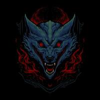 de monster wolf hoofd illustratie vector