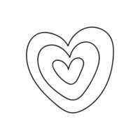 gemakkelijk tekening hart. hand- getrokken hart geïsoleerd Aan wit achtergrond. symbool van Valentijn dag. vector illustratie.