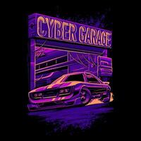 de cyber auto garage illustratie vector