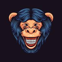 grappig aap hoofd vector illustratie