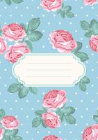 Cover of kaartsjabloon. Shabby chic steeg naadloos patroon op blauwe stipachtergrond. Kan ook gebruiken voor plakkaten, banners, flyers, presentaties vector