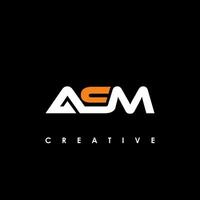 asm brief eerste logo ontwerp sjabloon vector illustratie