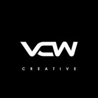 vcw brief eerste logo ontwerp sjabloon vector illustratie