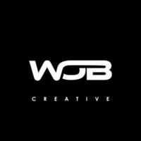 wob brief eerste logo ontwerp sjabloon vector illustratie