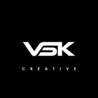 vsk brief eerste logo ontwerp sjabloon vector illustratie