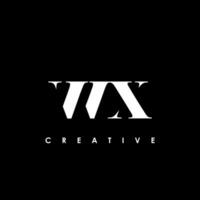 wx brief eerste logo ontwerp sjabloon vector illustratie