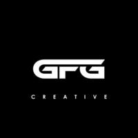 gfg brief eerste logo ontwerp sjabloon vector illustratie