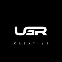 ugr brief eerste logo ontwerp sjabloon vector illustratie