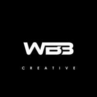 wbb brief eerste logo ontwerp sjabloon vector illustratie