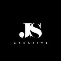 js brief eerste logo ontwerp sjabloon vector illustratie