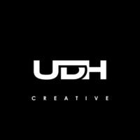 udh brief eerste logo ontwerp sjabloon vector illustratie