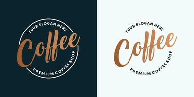 koffie winkel logo ontwerp insigne wijnoogst stijl vector