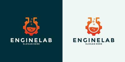 creatief motor laboratorium logo ontwerp sjabloon vector