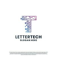 creatief brief t techniek, wetenschap, laboratorium, gegevens berekenen logo ontwerp voor uw bedrijf identiteit vector