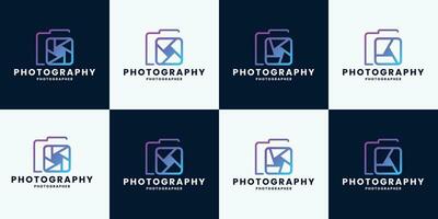 bundel fotografie logo ontwerp sjabloon vector