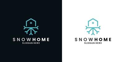 sneeuw huis logo ontwerp sjabloon. huis verkoudheid vector