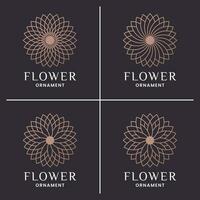 reeks van luxe winkel logo, bloem mandala logo ontwerp voor luxe branding vector