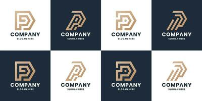 initialen brief p logo ontwerp voor uw bedrijf logo. verzameling brief p monogram logo vector. vector