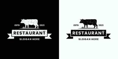 rundvlees steak logo ontwerp voor restaurant vector