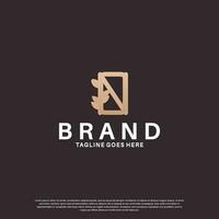 schoonheid brief O n logo ontwerp combineren met blad vector