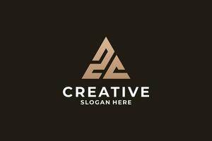 abstract brief een logo ontwerp met driehoek concept vector