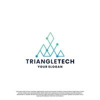 abstract logo voor technologie. driehoek vorm en verbinding stroomkring concept vector