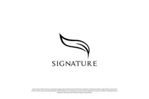 veer pen schacht handtekening logo ontwerp. vector