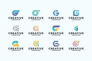 reeks van brief g logo ontwerp met creatief combinatie. vector