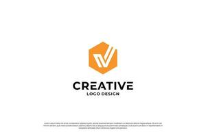 brief v logo ontwerp sjabloon. eerste brieven v. creatief v symbool. vector