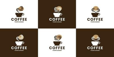 reeks van koffie winkel logo icoon. koffie etiket logo ontwerp collecties vector