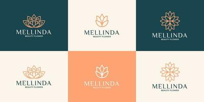 verzameling van logo bloemen voor schoonheid, cosmetica, yoga en spa vector