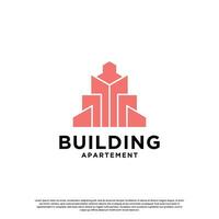 gebouw appartement logo ontwerp inspiratie. creatief ontwerp en modern concept vector