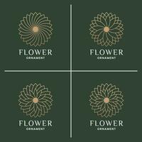 luxe winkel logo ontwerp bloem ornament. vector