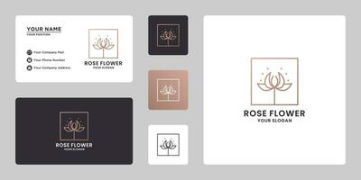 luxe roos bloem logo ontwerp. vrouwelijk schoonheid roos logo sjabloon vector